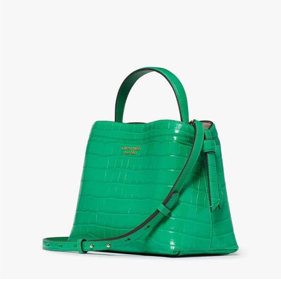 Kate Spade Knot Croc Embossed Leather Satchel - Picture 4 of 5